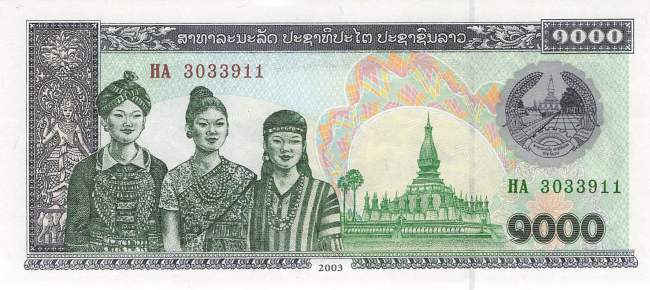 1000 Kip Laos 2003
